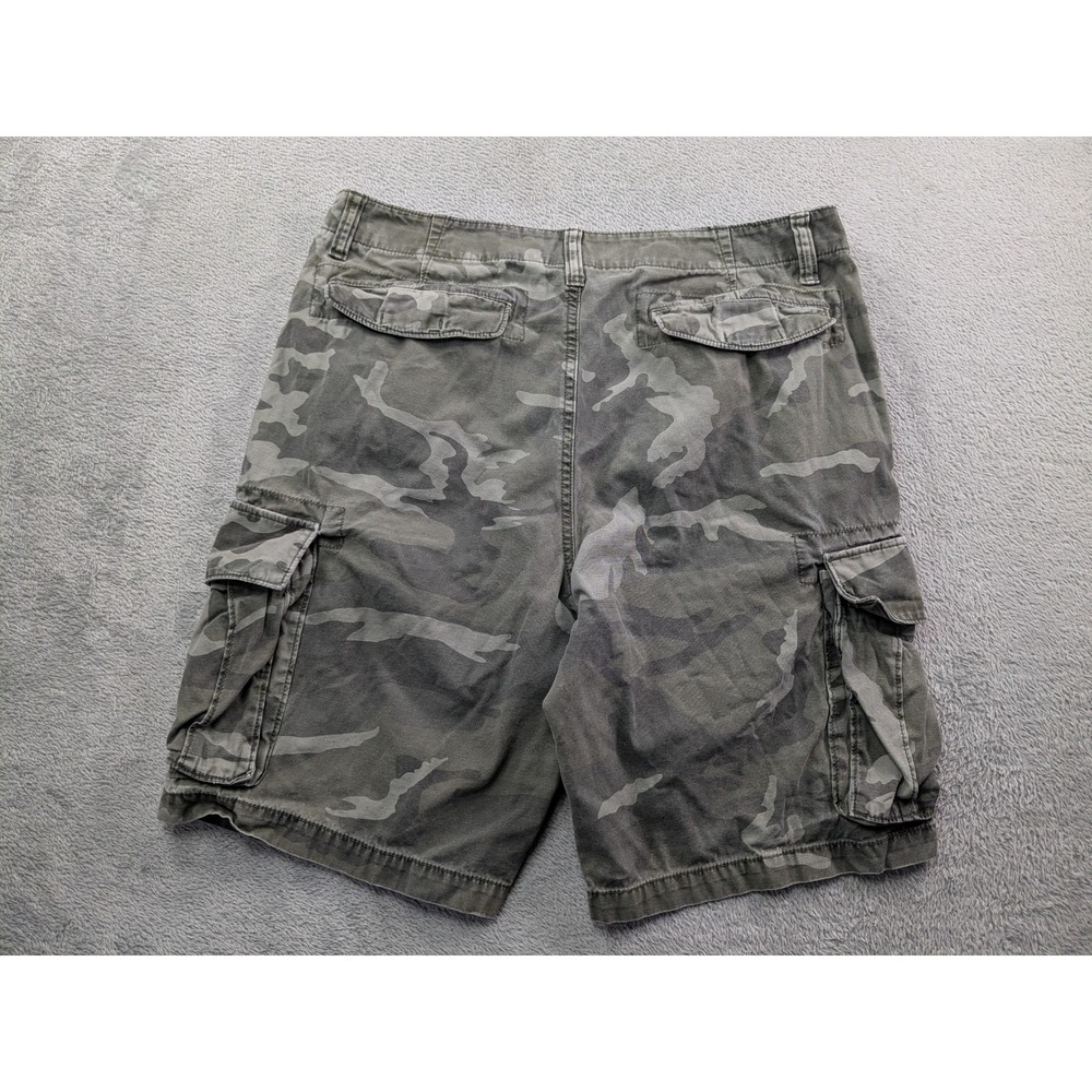 Old Navy Mens Camo Cargo Shorts Size 34 Green Grey Camouflage Utility Cotton - Picture 2 of 13